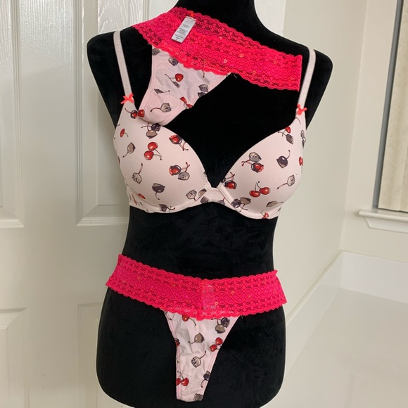 Victoria’s Secret cherry candy bra and 2 thongs - Picture 3 of 3